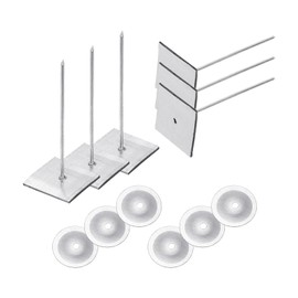 PATIKIL 50mm Self Stick Insulation Pins, 100Sets 0.95in Washers Aluminum Insulation Hangers Cap Round Washers for Foam Board Wall Floor Ceiling