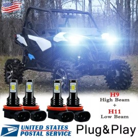 Unbranded 4PC H11 For Can-Am Maverick Trail 800 1000R 2018-2019 LED Headlight Bulb White