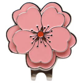 Cherry Blossom Golf Marker Hat Clip Magnetic Detachable Cherry Petal Ball Marker (Dark Pink)