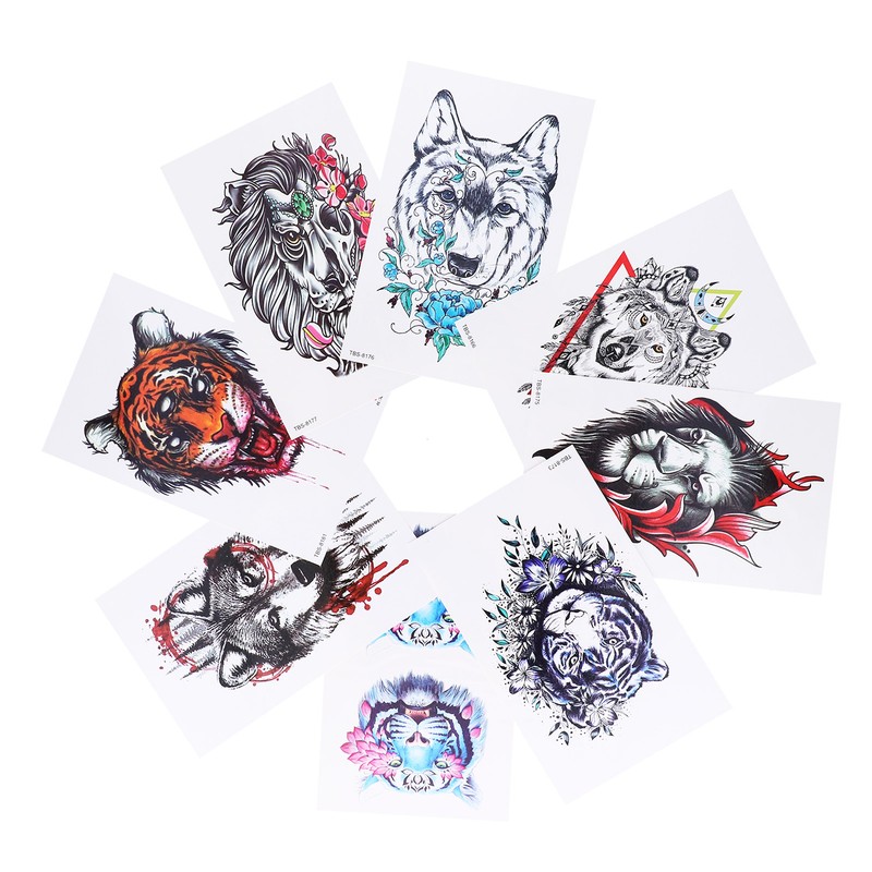 8 Sheets Full Sleeve Temporary Tattoos Stickers Watrproof 8 Sheets