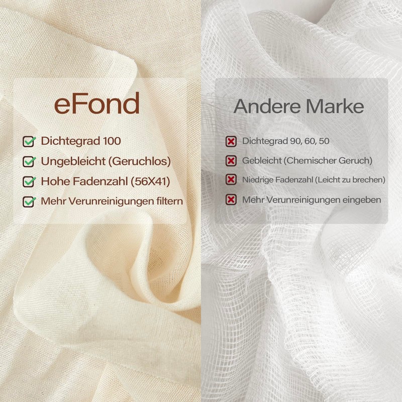 eFond Straining Cloth, 360 x 90 cm, Cheese Cloth, Finely