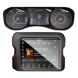 EUEKY 5pcs 2023 Wrangler Screen Protector Nav.&Dash for 2018-2023 Jeep Wrangler Rubicon Sahara 2020-2023 Gladiator Screen Protector for 2023 Wrangler Accessories-2pcs Nav. 8.4Inch&3pcs Dash