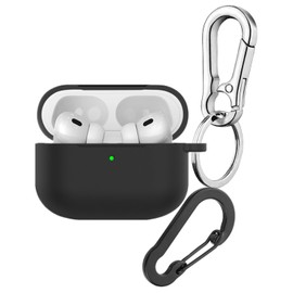 for Airpods Pro3 Case Cover, Soft Silicone Protective Case for Air pod Pro 3 Headphone with Keychain, Shockproof Cover Case for Airpods Pro 3th gen for Women Men (Black)