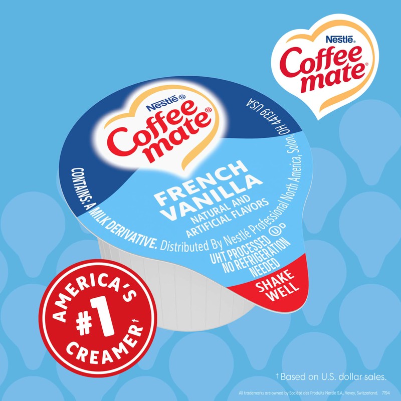 Nestle Coffee mate Coffee Creamer, French Vanilla, Liquid Creamer Singles,
