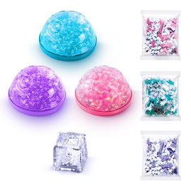 Light Up Cosmic Slime 3 Pack, 3 Bags of Slime and Decorations and Colour-change LED Light Included, Premade Slime, Amazing Effects