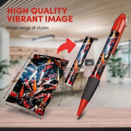 Destination Vinyl ltd Beautiful and comfortable Red Ballpoint Pen (Black Ink) - Koi Carp Pond Fish Japanese #21766