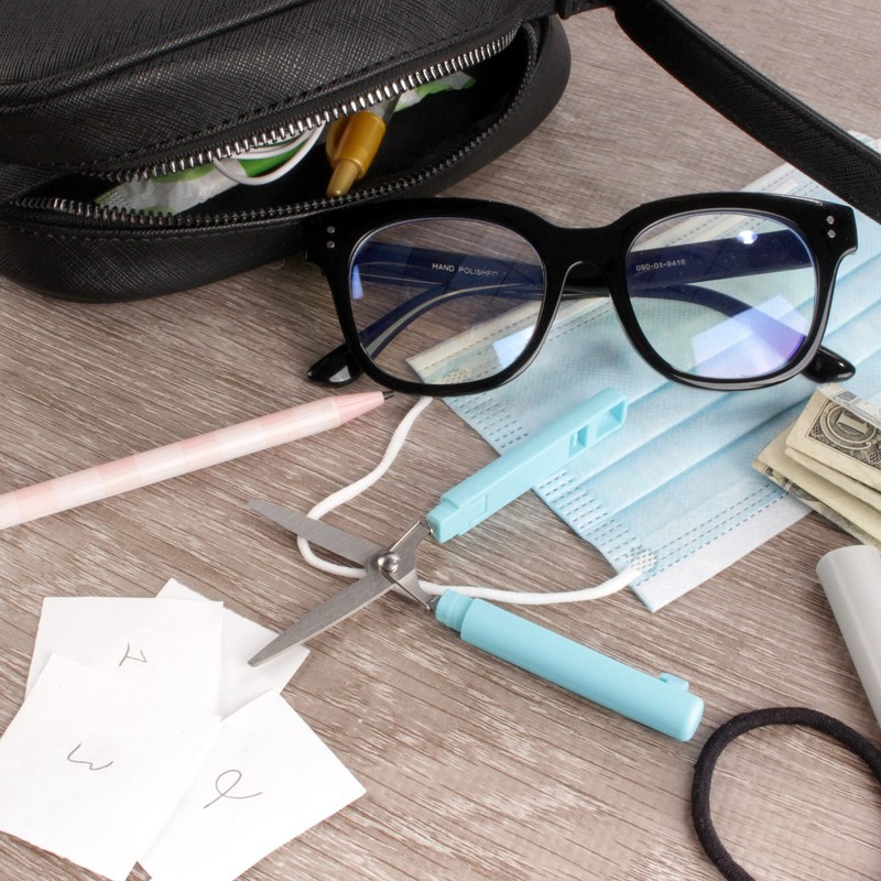 Mini Pen Portable Travel Safety Scissors - Light Blue -