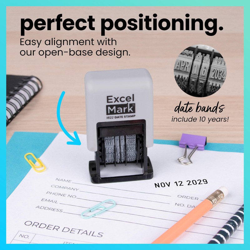 ExcelMark 1822 Date Stamp – Perfect for Shipping, Receiving, Expiration