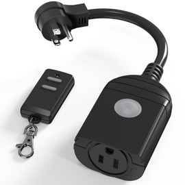 SURNICE Outdoor Wireless Remote Control Outlet with 2 FT Extension Cord, 260 Feet Range, 15 A Heavy Duty Waterproof Remote Light Switch for String Lights, FCC&UL Listed