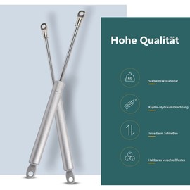 Pack of 2 Gas Struts 100 N / 22.05 lb / 10 kg Furniture Gas Lift for Flaps Cabinet Door Shock Absorber Kitchen Cabinet Soft Close Flap Spring