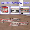 OTONOPI 4 Pcs Toy Train Set Alloy Subway Underground, Magnetic
