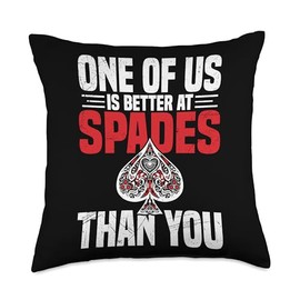 Card Game Of Spades Score Sheets Playing Cards Ace Spades Throw Pillow