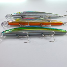 momolures - Bass lures Shining Minnow Shallow Line R50+SSR 120mm 16g Seabass Shore fishing R50 SSR (3 Pieces Assort #01)
