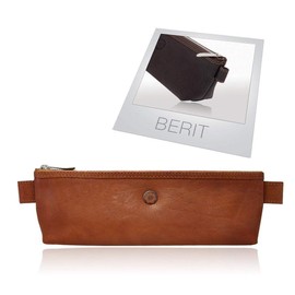 Sonnenleder "Berit" High Quality Leather Pencil Case, Color: NATURAL, Natural Leather * Made in Germany