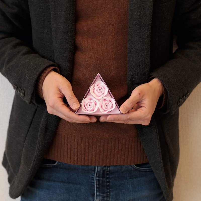 Luana Triangle Rose Set, 5 Colors, Soap, Cute, Flowers, Gift,