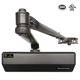 JELOSTONE Medium/Heavy Duty, Commercial Door Closer D4000, ANSI Grade 1, UL 3 Hour Fire Rated, ADA Compliant, Adjustable Spring Size 1-6 for Doors (44-330lb, 30-60 in), Indoor/Outdoor (Dark Bronze)