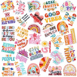 32 parches positivos para planchar, bohemio, hippie, inspiradores, para coser en apliques bordados, parches de reparación, manualidades, regalos festivos, para ropa, sombreros, camisas, bolsos, jeans,