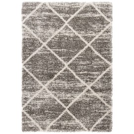 SAFAVIEH Hudson Shag Collection Accent Rug - 2' x 3', Distressed Grey & Ivory, Non-Shedding & Easy Care, 2-inch Thick Ideal for High Traffic Areas in Entryway, Living Room, Bedroom (SGH281K)