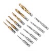 12pcs M3-M10 Hex Shank Titanium Plated HSS Screw Thread Metric