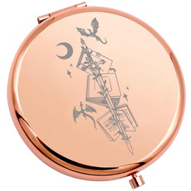 WSNANG Fantasy Novel Inspired Gift Dragon Wing Makeup Mirror Xaden Riorson House Compact Mirror (Book Sword Mirror-RG)