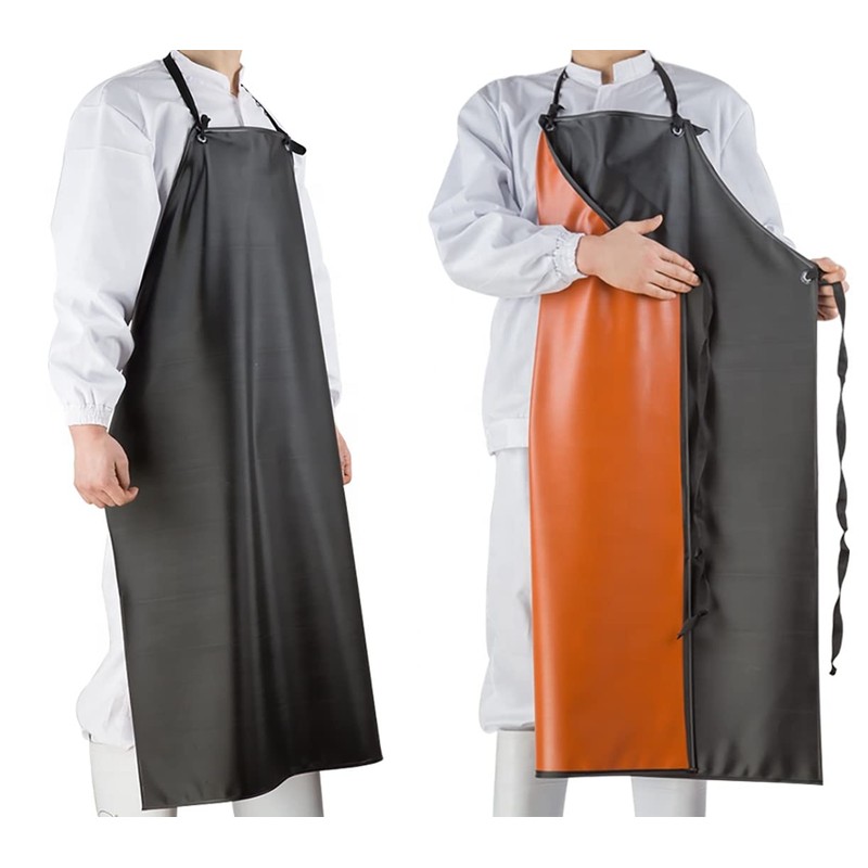 ETBOL Chemical Resistant Vinyl Apron - Black Plus Size Unisex