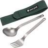 Snow Peak Titanium Fork & Spoon Set, Durable Utensils, Compact,