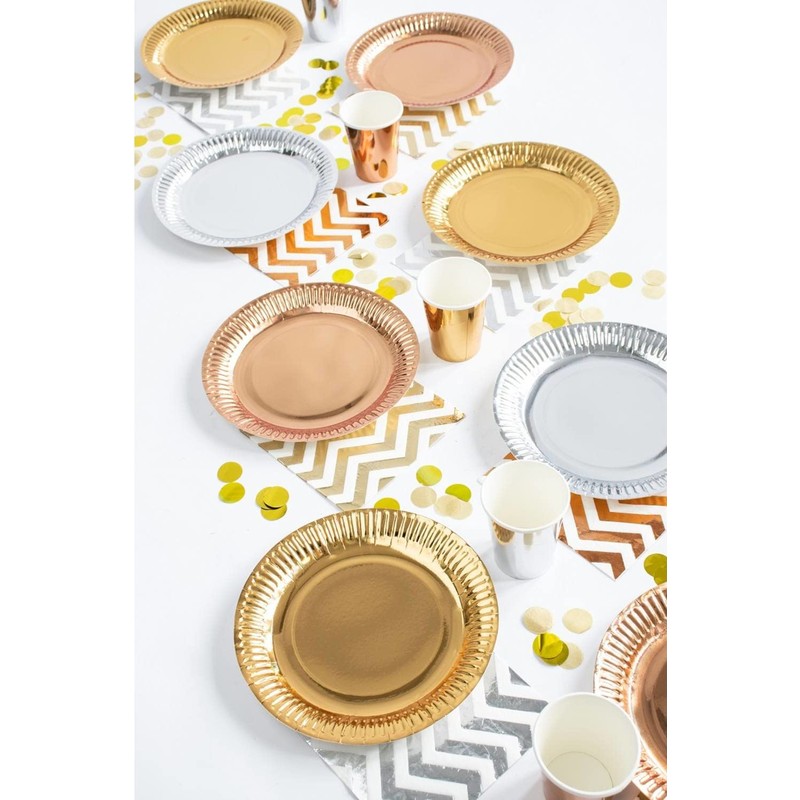 Folat Pink Gold Metallic Napkins Zigzag 33 x 33 cm