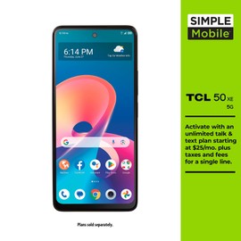 Simple Mobile | TCL 50 XE 5G | Locked | 128GB | 5000mAh Battery | 50MP Camera | Blue