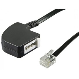 RJ11 - TAE adapter Polybag, RJ11 plug > TAE F jack TEL ADAP RJ11 - TAE F JACK BLACK PL
