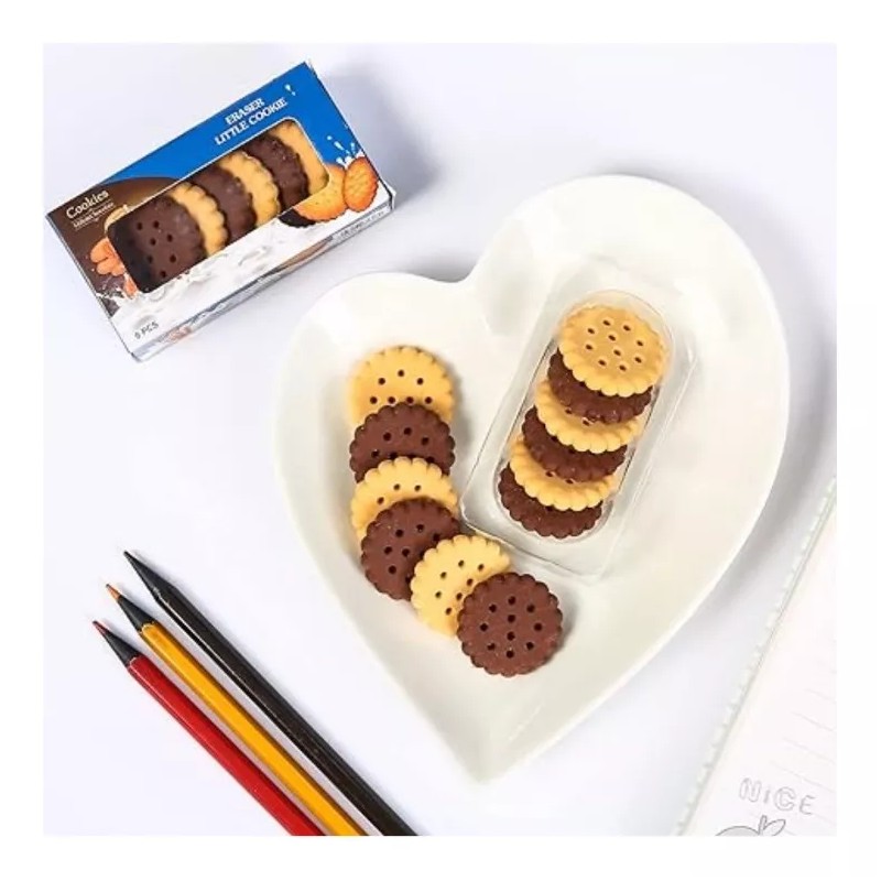 cookie ERASERS 20pz De Gomas Forma De Galleta Kawaii Borradores