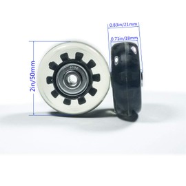 Wear-Resistant Mute Luggage Suitcase Replacement Wheels Rubber Swivel Caster Wheels Repair Kits (50mm x 4 Pcs)