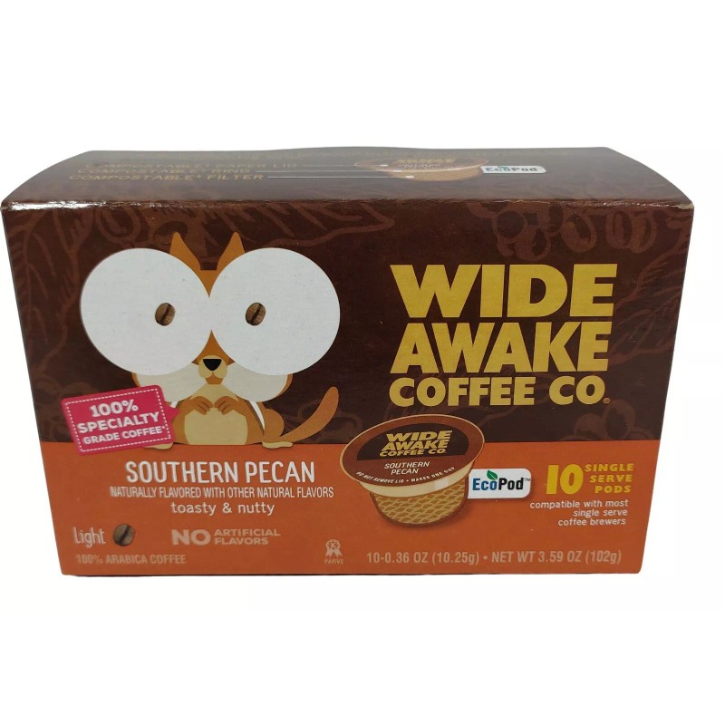 Wide Awake Coffee Pods 10-Pk Southern Pecan toasty & nutty,