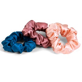 Desmend Scrunchies Silk Hair Scrunchies Silk Soft Feel They Hold the Hairstyle Perfect Good for Fine Hair Pack of 3 Creamy Apricot Colour Sea Blue Dusty Rose