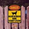 Golden Retriever Sign Danger Security System Door Sign Dog Sign,