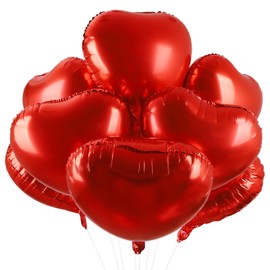 Heart Foil Balloons, Pack of 24, Heart Balloons Wedding, Heart Helium Balloons, Colourful, 10