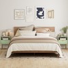 Masupu Nightstand with Charging Station,Mid-Century Modern Bedside Table with Storage