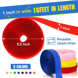 8 Rolls Carpet Marker Strips Carpet Nylon Carpet Strips for Classroom, Teachers, Office, Social Distance, 8 Colors (131 Feet)