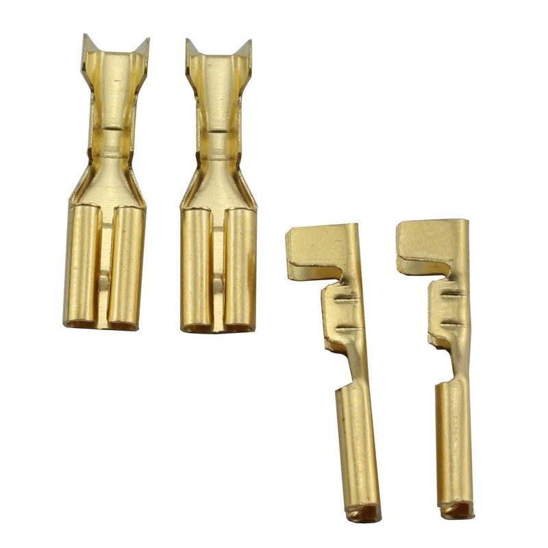 MEETOOT 100pcs 2.8mm Gold Female Spade Crimp Terminal with Insulating
