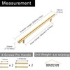 QOGRISUN 2-Pack Solid Brass Cabinet Pulls, Gold Euro Style T-Bar