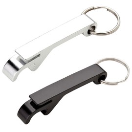 Bottle Opener, Key Holder, Bottle Opener, Portable Use, Set of 2 Colors, Silver, Black, Lightweight, Compact Size, Easy to Carry, For Traveling Abroad or Outdoor Activities, Bottle Opener That Can