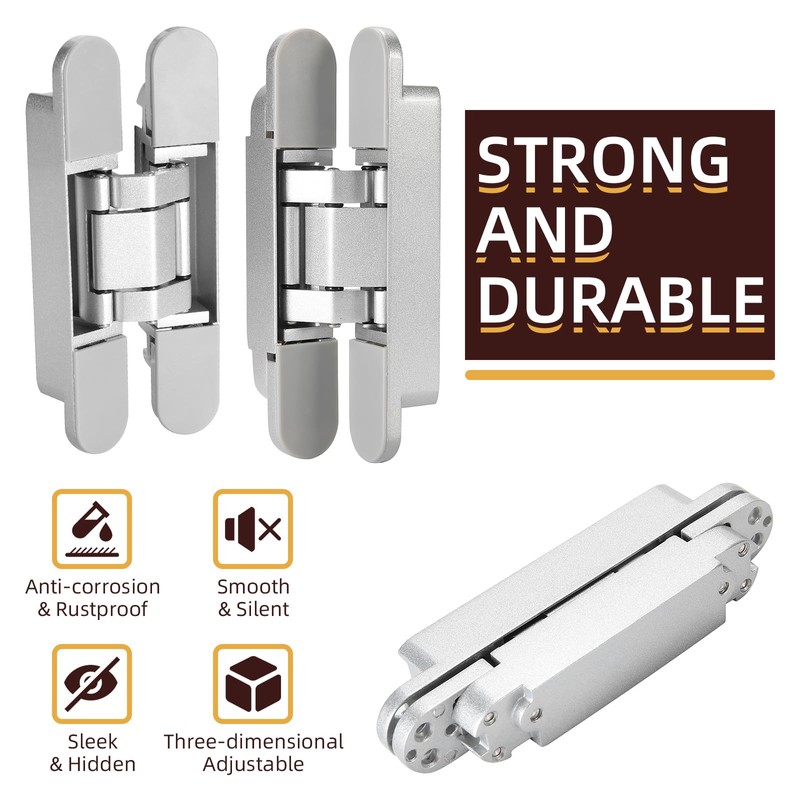 6 inch Hidden Door Hinges Invisible Hinges, 2 Pack Heavy
