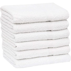 GOLD TEXTILES 24 PCS New White 20X40 Cotton Blend Economy Bath Towels Soft & Quick Dry Salon Hair Towel-Gym Towel (2 Dozen)