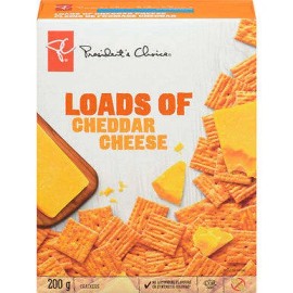 Loblaws Inc. PRESIDENT'S CHOICE Loads Of Cheddar Cheese Crackers, 200g/7.1 oz.,