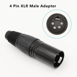 Xilaghy 4-Pin XLR Cable Connector XLR 4 Pin Male Plug Connector Mic Cable Plug Connector Audio Adapter for Microphone, Mixers, Black, 5 Pcs