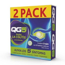 2PACK QG5 30 Tabletas. ALIVIO contra los síntomas de la colitis desde la primera toma. Con ingredientes de origen natural.
