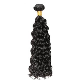 Lakaisa Water Wave Human Hair Bundles Natural Black Human Hair Extensions Human Hair Real Hair Weft Extensions Sew-in Hair Single Bundle Real Hair Low Shedding for Woman 34 Inches