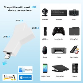 Govalue Distribuidor USB C de 3 puertos, mini hub USB, 3 puertos compacto portátil de alta velocidad USB 3.0, adecuado para unidades flash, discos duros móviles, portátiles (blanco)