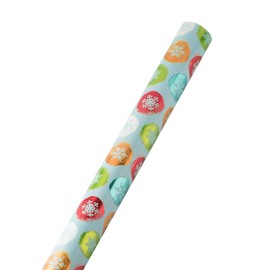 JAM PAPER Gift Wrap - Christmas Wrapping Paper - 25 Sq Ft - Painted Snowflake Orbs - Roll Sold Individually