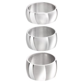 meditoys Stainless Steel Ring for Men and Women Band Ring 8.10 or 12 mm Wide Matte Silver / Brushed or Polished Silver, Stainless Steel