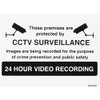 VSafety Warning, Closed Circuit Television 24 Hour Video Recording (Red)